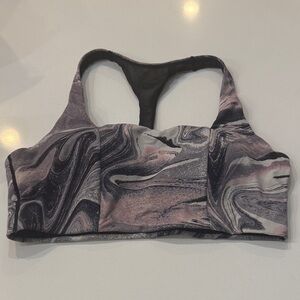 Victoria's Secret Black and Pink Swirl Sports Bra